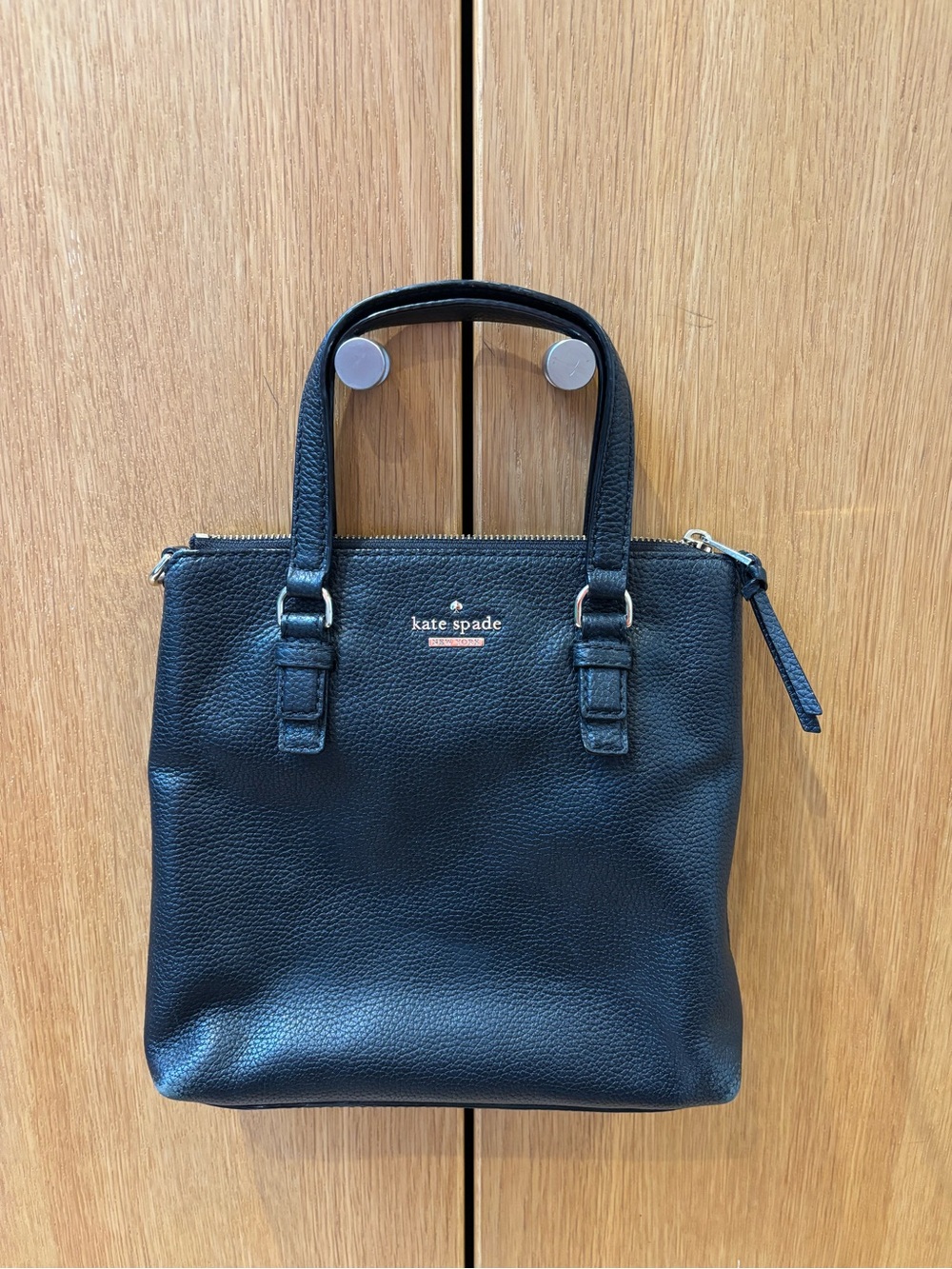 kate spade New York small Black Leather Tote Bag